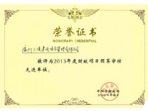 2013年度财政项目预算审核先进单位